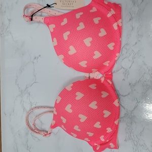 Victoria's Secret Pink Heart Plunge Bra 32B